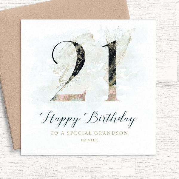 Personalised 21st Birthday Card Grandson Son Husband Brother Dad Brother In Law Any Person Age Tipple 18th 25th 30TH 40TH (SKU1201 - Foto 4