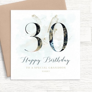 Carte personnalisée 30e anniversaire pour petit-fils, carte 30e anniversaire personnalisée pour lui, carte 30e anniversaire petit-fils carte 30e anniversaire homme