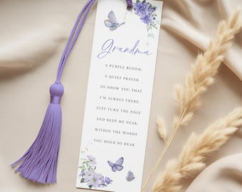 Personalised Remembrance Bookmark Grandma, Nan Memorial Bookmark Custom, Nanny Sympathy Book Marks Personalized Laminated, WITH TASSEL