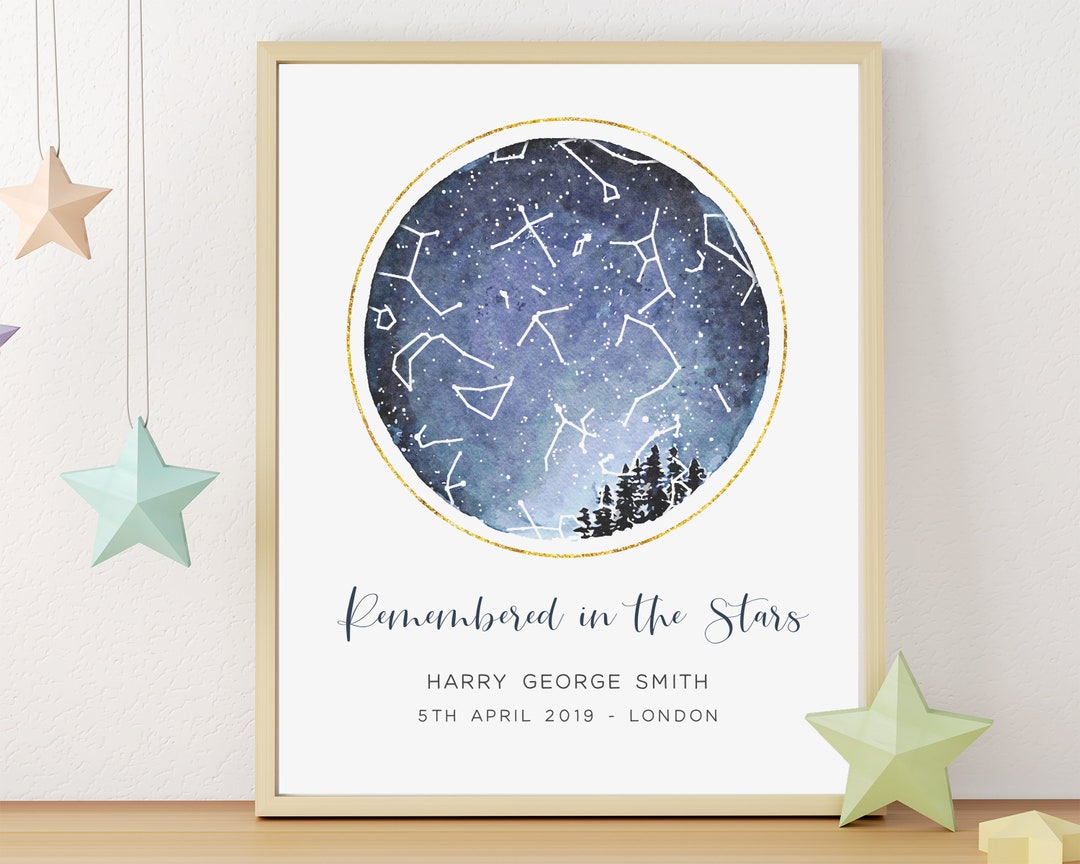 Printable Star Map by Date Personalized Miscarriage Gift - Etsy