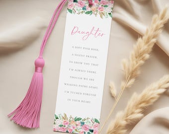Personalised Remembrance Bookmark Daughter, Personalized Memorial Bookmark, Custom Sympathy Book Marks Laminated, WITH TASSEL