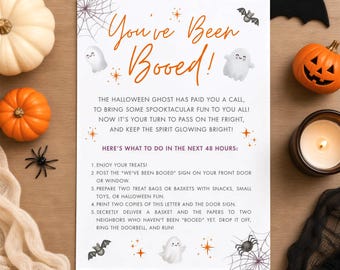 Editable Halloween You've Been Booed Sign Template Canva, Printable You've Been Booed Door Sign Digital Download