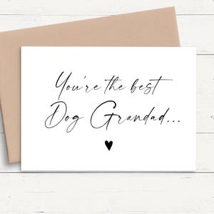 Hund Opa zu Mensch Grandad Babymitteilung, Hund Großeltern zu Mensch Großeltern Karte personalisiert, Hund Schwangerschaftsankündigung Opa