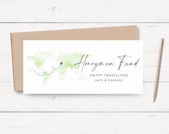 Honeymoon Money Wallet Card Personalised, Honeymoon Fund Envelope, Honeymoon Fund Card, Honeymoon Wedding Money Holder, Honeymoon Money Card