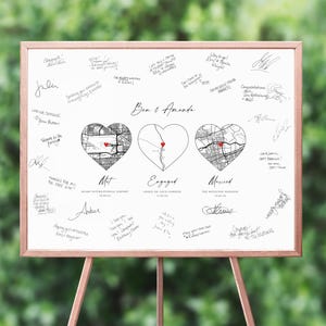 Carte noir et blanc livre d'or de mariage, impression personnalisée de livre d'or de mariage, photo de livre d'or de mariage personnalisé, sans cadre