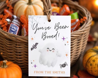 Editable Halloween Youve Been Booed Tag Template Canva, Personalized Youve Been Booed Tags Printable, Custom Youve Been Booed Tag Digital