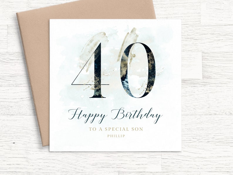 Personalised 40th Birthday Card for Son Son 40th Birthday - Etsy
