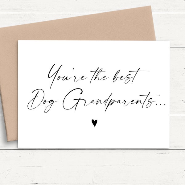 Dog Grandparents to Grandparents Card Etsy