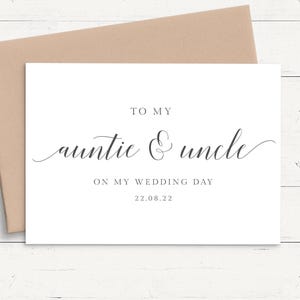 À ma tante et à mon oncle le jour de mon mariage, carte de mariage personnalisée tante et oncle, carte de mariage personnalisée oncle et tante