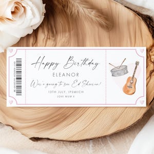 Concert Ticket Card, Concert Ticket Personalized, Concert Voucher, Concert Ticket Gift Birthday, Gig Ticket Gift Printed, Gig Ticket Invite