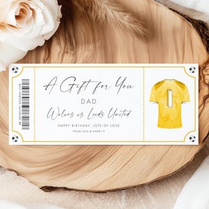 Wolverhampton Football Ticket Personalized, Football Ticket Gift for Men, Football Voucher Stadium Ticket, Football Season Ticket Card