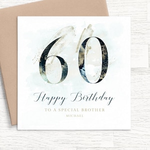 Carte personnalisée 60e anniversaire pour frère, carte 60e anniversaire frère, carte 60e anniversaire frère, carte 60e anniversaire personnalisée frère pour homme