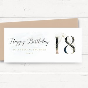 Geldbrieftasche zum 18. Geburtstag personalisiert, Geldkarte zum Geburtstag personalisiert, Geldgeschenk zum Geburtstag, Geldumschlag Geburtstagsgeldhalter Geschenk