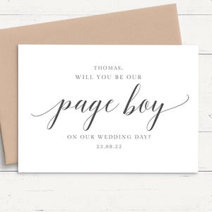 Serez-vous notre page garçon carte personnalisée, carte de proposition de page garçon personnalisée, carte de proposition de mariage page garçon, carte de demande de garçon de page