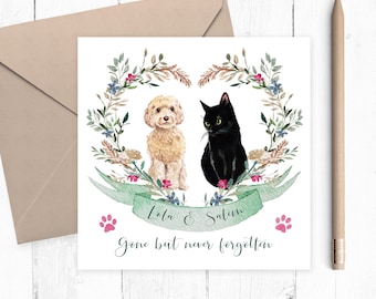 Personalized Pet Loss Card, Pet Sympathy Card, Cat Sympathy Card, Dog Sympathy Card, Personalised Dog Loss Card, Loss of Cat Card