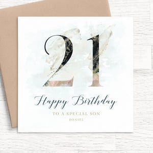 Carte personnalisée 21e anniversaire pour fils, carte 21e anniversaire personnalisée pour fils, carte 21e anniversaire fils homme, carte 21e anniversaire homme