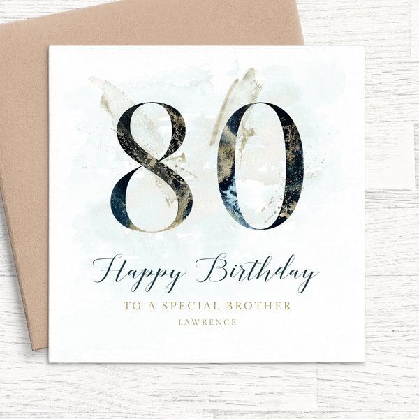 Uncle Happy 80th Birthday Card 80 Age (envelope Included - View #9