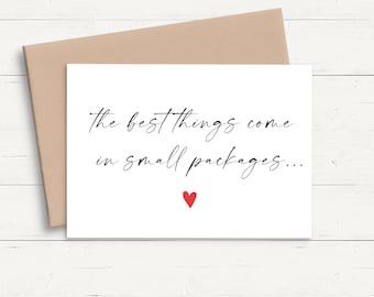 The Best Things Come In Small Packages, Personalised Pregnancy Announcement Card Grandparents, Pregnancy Announcement Card Husband