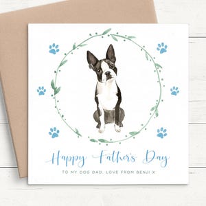 Boston Terrier Vatertagskarte vom Hund, personalisierte Vatertagskarte vom Hund, Hund Vatertagskarte personalisierte Vatertagskarte