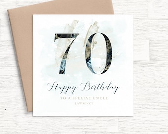 70th Birthday Card for Uncle, Uncle 70th Birthday Card Personalised, Personalized 70th Birthday Card Uncle, 70th Birthday Card for Men