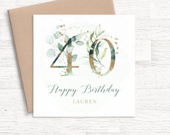 Personalised 40th Birthday Card for Women, Personalised 40th Birthday Cards for Her, 40th Birthday Card Friend 40th Birthday Card Female