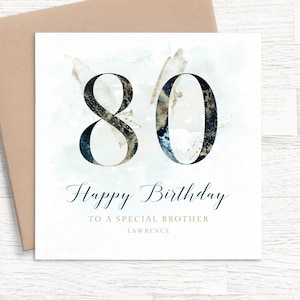Carte personnalisée 80e anniversaire pour frère, carte 80e anniversaire frère personnalisée, carte 80e anniversaire frère, carte 80e anniversaire pour homme