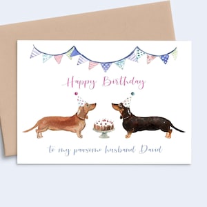 Dackel Geburtstagskarte für Mann, Dackel Geburtstagskarte für Ihn, Alles Gute zum Geburtstag Karte Mann Geburtstagskarte Personalisiert