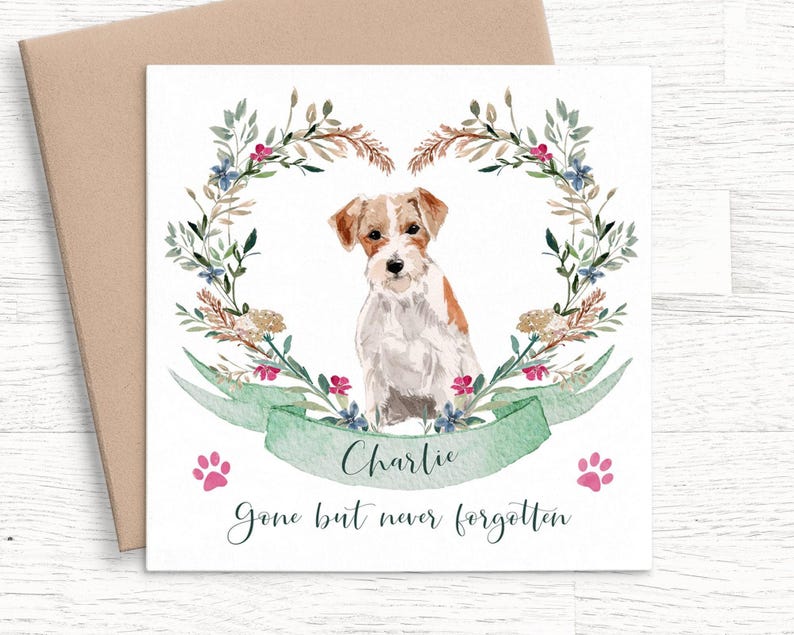PERSONALIZED Pet Loss Card, Pet Sympathy Card Dog Sympathy Card, Personalised Dog Loss Card, Pet Memorial Card, Loss of Dog Card image 1