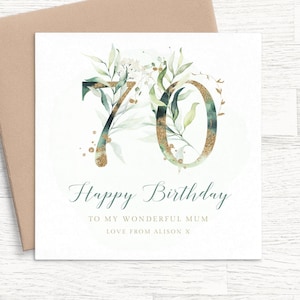 Personalized 70th Birthday Card for Mum, 70th Birthday Card Mom, 70th Birthday Card Mum 70th Birthday Card, 70th Birthday Card for Women