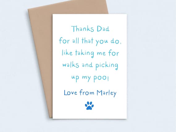 Fathers Day Card from the Dog Dad Card, Dog Fathers Day Card Funny Father's Day Card from Dog Dad Fathers Day Cards, Fathers Day Dog Card
