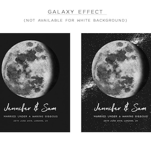 Personalized Moon Phase Print, Personalised Engagement Gift for Couple, Custom Moon Phase by Date, Watercolor Moon Print Phase, UNFRAMED image 6