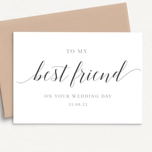Zu meiner besten Freundin an Ihrem Hochzeitstag Karte, zu meiner besten Freundin an ihrem Hochzeitstag Karte Elegante, personalisierte Hochzeitskarte Bester Freund