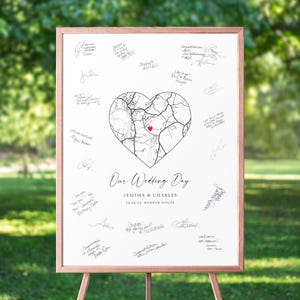 Custom City Map Guest Book Wedding Alternative, Personalised Wedding Guest Book Poster, Personalized Wedding Guestbook Print, UNFRAMED