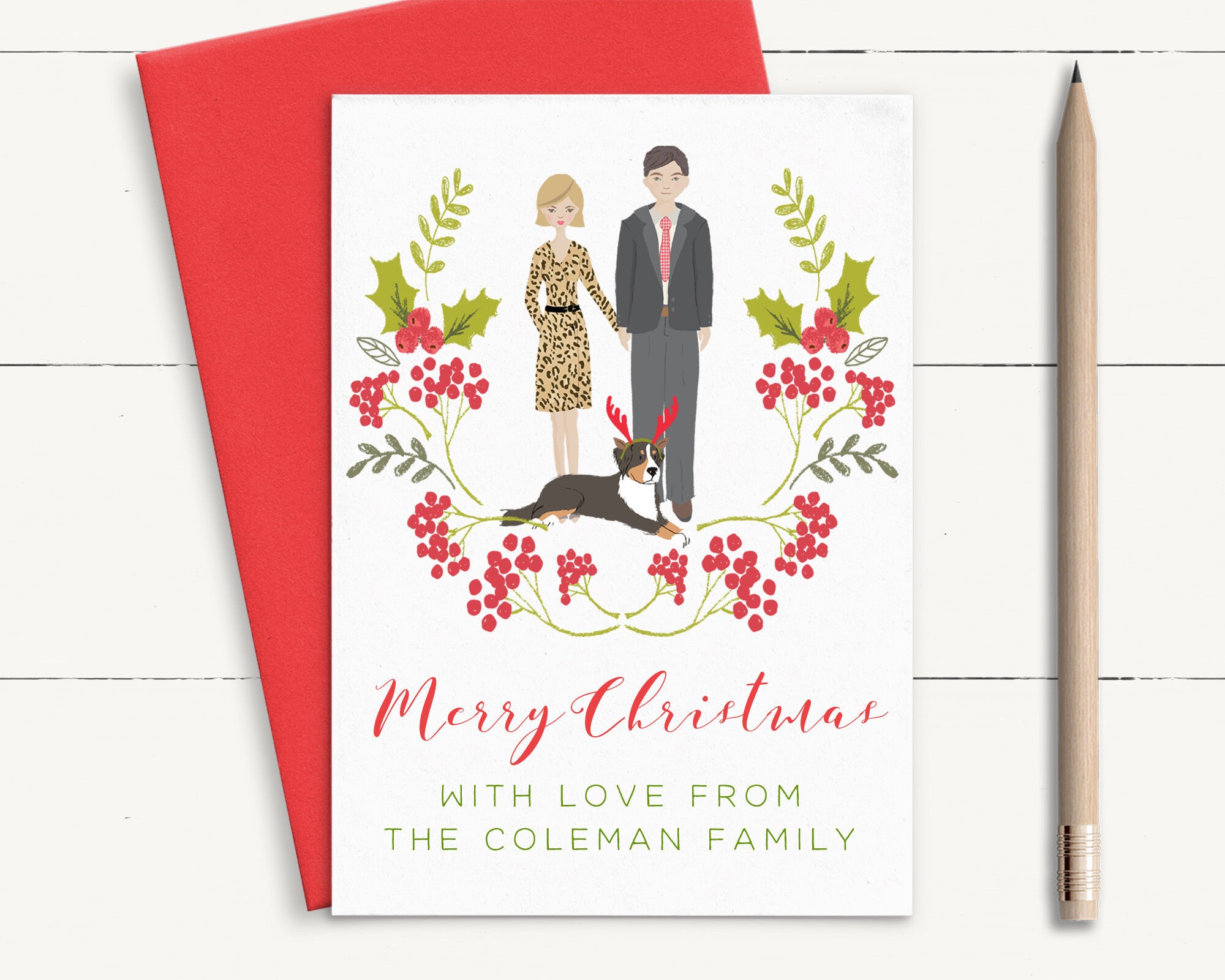 Cartoon Family Christmas Cards 