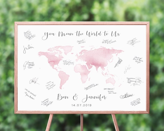 Personalized Map, Wedding Map Guest Book, Wedding Guest Book Alternative, Custom 2024 Wedding Map, World Travel Map, Unique Wedding Guestbook