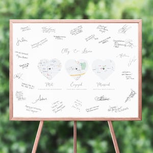 Met Engaged Married Map Guest Book Wedding, Alternative Wedding Guest Book Personalized, Personalised Wedding Guest Book Picture, UNFRAMED