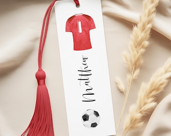 Football Bookmark Personalised, Paper Bookmark Football Theme Birthday Gift for Boys, Personalized Bookmark Kids, Custom Bookmark for Boys
