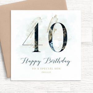 Carte de 40e anniversaire personnalisée pour fils, carte de 40e anniversaire de fils personnalisée, carte de 40e anniversaire de fils, carte de 40e anniversaire pour lui
