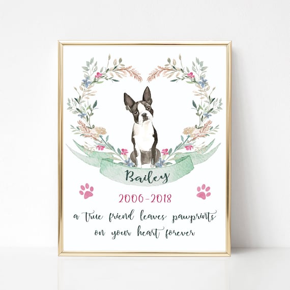 Boston Terrier Memorial Dog Dog Memorial Personalized Pet