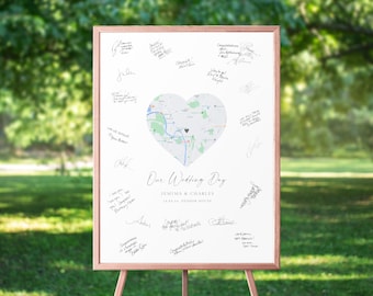 City Map Guestbook Alternative Personalized Wedding, Alternative Wedding Guest Book Poster, Personalised Wedding Guest Book Print, UNFRAMED