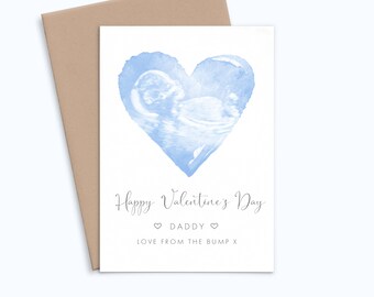 Personalised Valentines Card from the Bump, Personalized Valentines Card Dad to Be, Custom Valentines Card Daddy Valentines Card from Bump