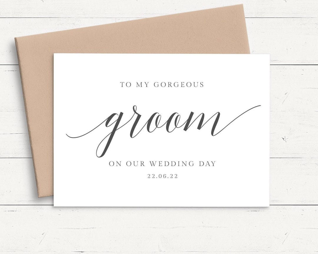 To My Groom on Our Wedding Day Card, Personalised Wedding Card to Groom From Bride, Wedding Day ...