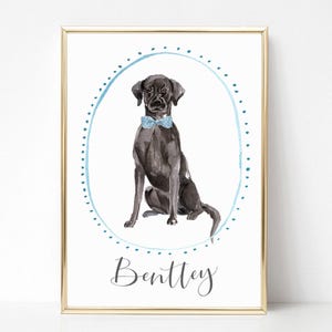 Black Labrador Gifts, Dog Lover Gift Personalized Dog Portrait, Black Lab Gifts, Black Labrador Art, Black Labrador Print, UNFRAMED image 1