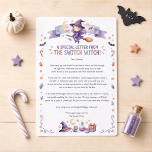Personalised Letter from Switch Witch Kit Digital, Editable Letter from Switch Witch Template Canva, Printable Switch Witch Thank You Note