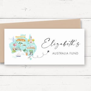 Australien Reisegeld Brieftasche, Geld Geschenkkarte Personalisierte Reise Geldhalter Umschläge, Reisefond Bargeld Brieftasche, Geld Umschlag Urlaub