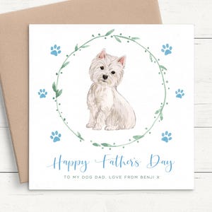 Westie Vatertagskarte vom Hund, personalisierte Vatertagskarte vom Hund, Hund Vatertagskarte Personalisierte Vatertagskarte vom Hund