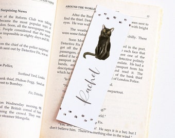 Cute Cat Bookmark Personalised, Paper Bookmark Cat, Custom Bookmark for Women, Personalized Bookmark with Cat, Cat Lover Gifts for Women