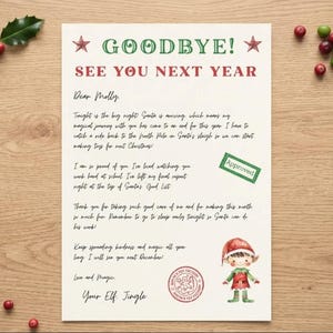Editable Elf Goodbye Letter Template Canva, Christmas Elf Farewell Note Instant Download, Personalised Elf Leaving Letter Digital Printable