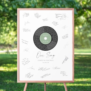 Record Guest Book Alternative Personalized Wedding, Personalised Wedding Song Guest Book Poster, Unique Wedding Guestbook Print, UNFRAMED