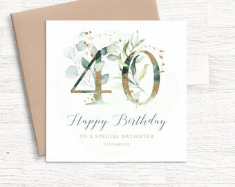 Glückwunschkarte Zum 40. Geburtstag Für Frauen – Mit Personalisierbaren Anhängern, 23x15 Cm, Für Schwester, Tochter, Freundin